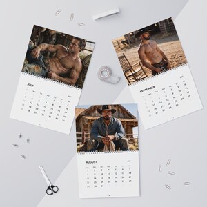 2027 Calendar Cowboys | Gay Cowboy Wall Calendar 2027 | Western Muscle Men Calendar 2027 | Rugged Desert Cowboy Gift for Him image 6