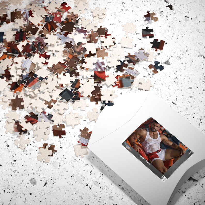 Jigsaw | Sexy Muscular Lifeguard Jigsaw | Handsome Wet Beach Rescue Hunk | Ideal Couple Evening Gift | 110 or 252 Piece Set image 4
