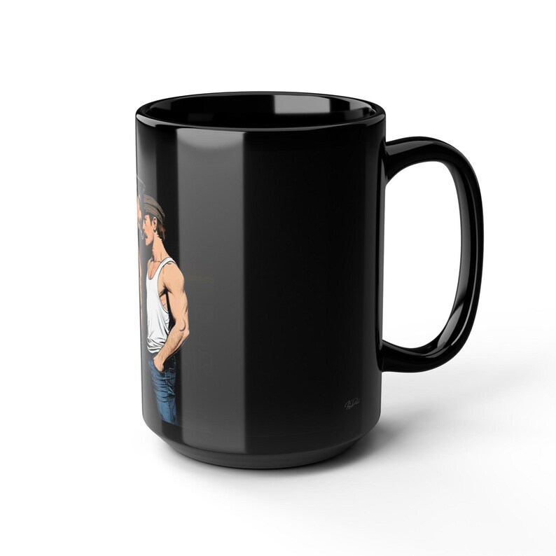 Gay Leather Couple Mug | Pride Men Gift for Him | Boyfriend Gift | Gay Couple Coffee Mug | Leather Cap Men Gift | Romantic Gay Gift image 14