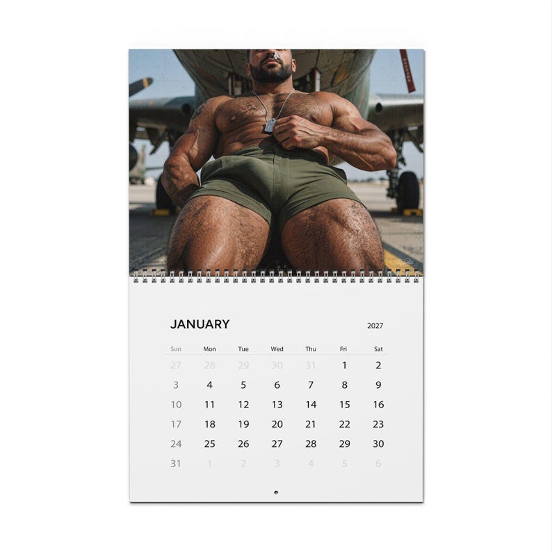 Marine-Kalender 2027 | Gay-Militärkalender | Attraktive Marinesoldaten | Geschenkidee für Männermodels | Fitnesskalender für Männer in der Kaserne Bild 1