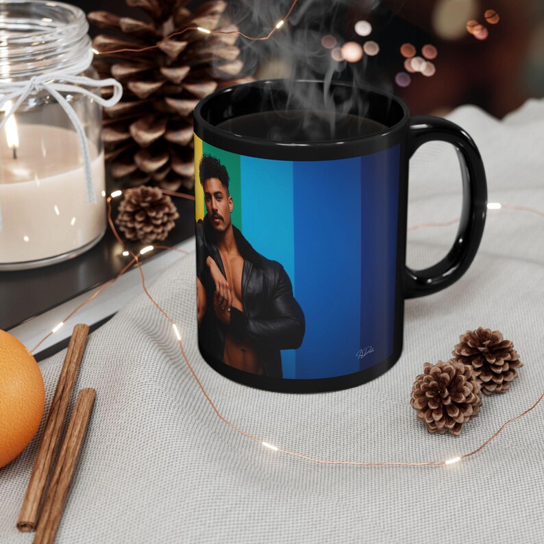 Gay Pride Mug | Leather Jacket Couple | Gift for Him | Boyfriend Gift | Rainbow Flag Mug | Gay Couple Gift | Pride Coffee Mug image 6
