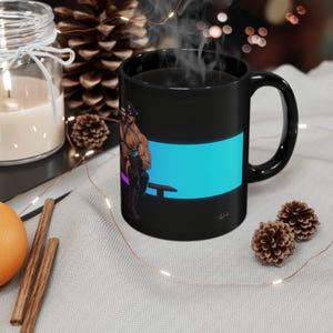 Leather Daddy Mug | Gay Leather Muscle Men | Ceramic Mug Gift | Gift for Him | Boyfriend Gift | Husband Gift | Leather Cop Couple image 6