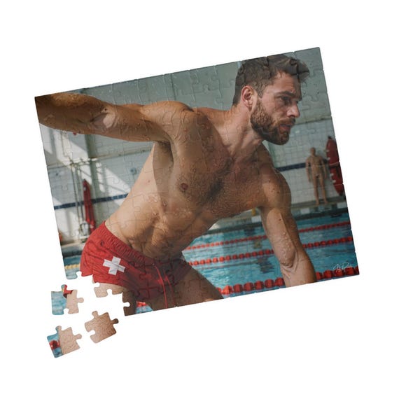Muscular Male Lifeguard Puzzle — 3