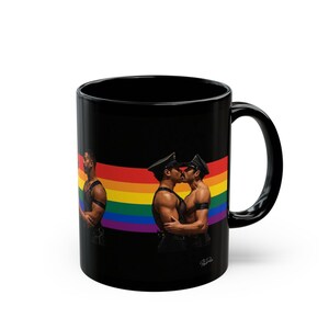 Taza de cuero gay | Regalo para parejas de hombres de cuero | Regalo arcoíris del orgullo | Regalo para novio | Regalo para papi de cuero | Idea de regalo gay imagen 6