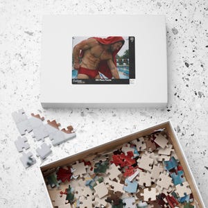 Sexy Muscle Swimmer Puzzle | Wet Athletic Jigsaw Gift | Perfect Gift for Him | 252 Piece Male Physique Art | Poolside Body image 8