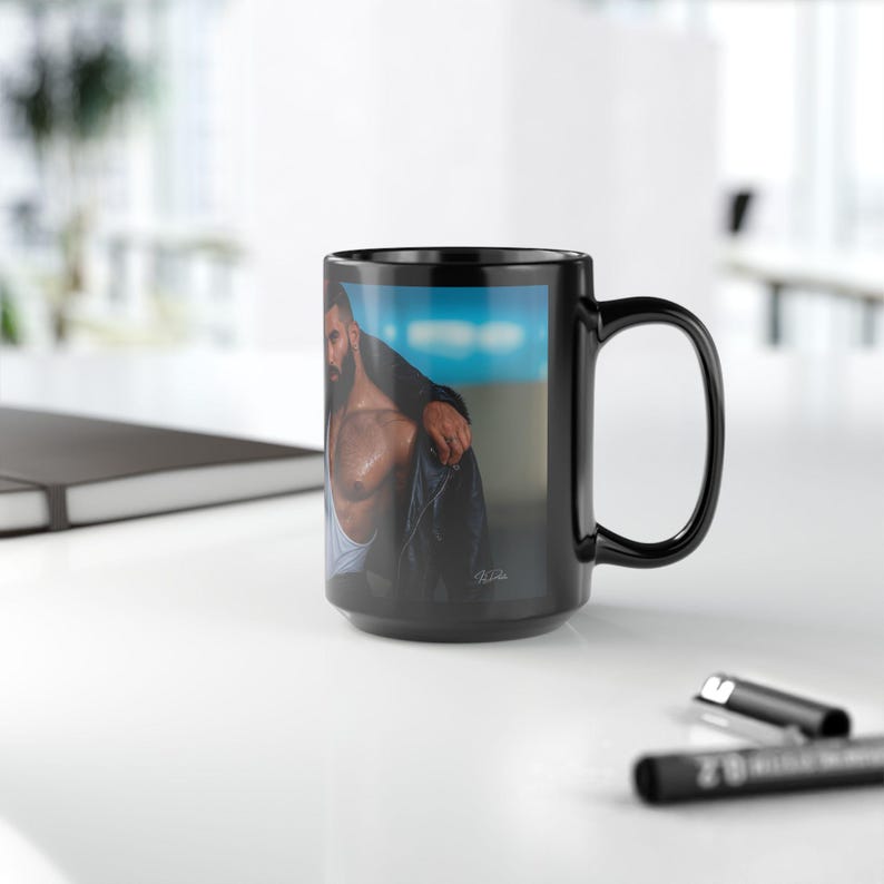 Taza del Orgullo Gay | Pareja de hombres barbudos | Regalo para él | Regalo para novio | Amantes de la bandera arcoíris | Pareja con chaqueta de cuero | Regalo del Orgullo para el esposo imagen 17