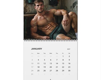 2027 Calendar Rugby Men | Gay Rugby Calendar 2027 | Muscular Male Athletes | Locker Room Wall Calendar | Sports Hunks Gift
