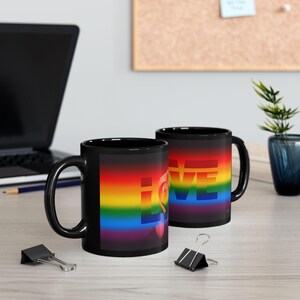 Mug Gay Pride Rainbow Love Figure | Gift for Him | Boyfriend Gift | Rainbow Pride Coffee Mug | Athletic Male Desk Cup | LGBTQ Love Mug image 8