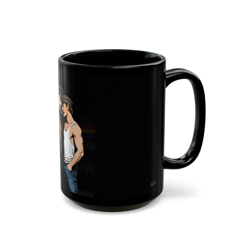 Gay Leather Couple Mug | Pride Men Gift for Him | Boyfriend Gift | Gay Couple Coffee Mug | Leather Cap Men Gift | Romantic Gay Gift image 13