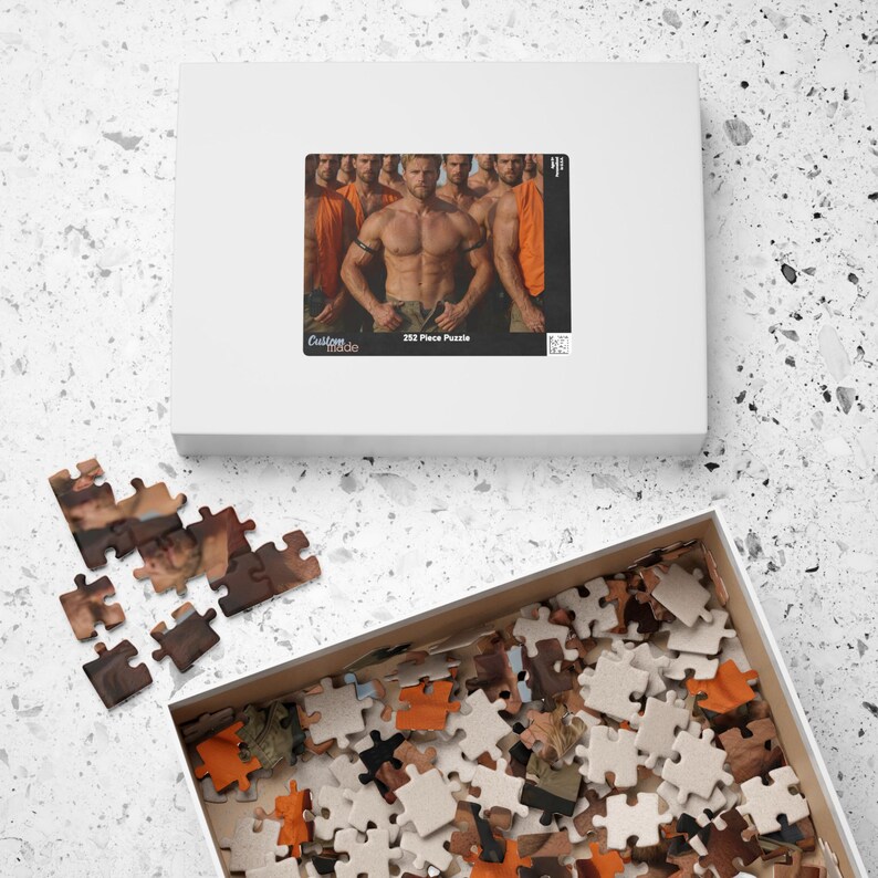Puzzle | Handsome Muscular Construction Workers Jigsaw | Perfect Romantic Gift for Him | 252 Piece Set | Sensual Male Physical Art image 8