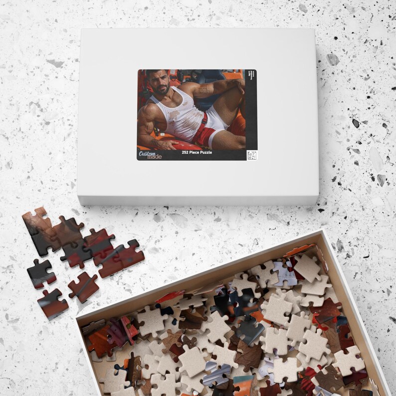 Jigsaw | Sexy Muscular Lifeguard Jigsaw | Handsome Wet Beach Rescue Hunk | Ideal Couple Evening Gift | 110 or 252 Piece Set image 8