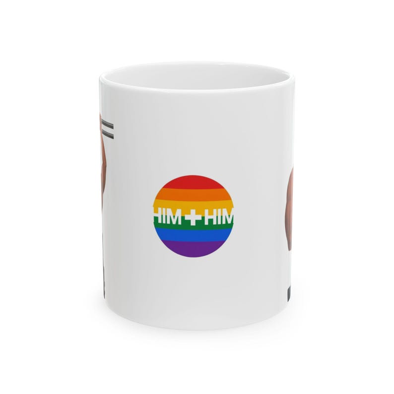 Taza para hombres gays con ropa de cuero | Pareja de hombres musculosos | Orgullo con arnés de cuero | Taza con arte para él | Regalo para él | Regalo para novio | Regalo para pareja gay imagen 1