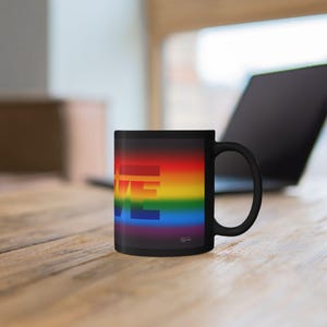 Mug Gay Pride Rainbow Love Figure | Gift for Him | Boyfriend Gift | Rainbow Pride Coffee Mug | Athletic Male Desk Cup | LGBTQ Love Mug image 9