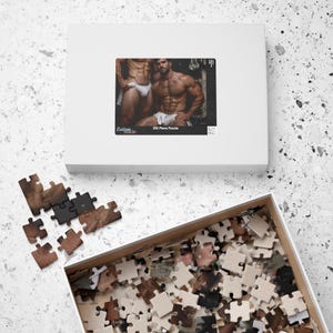 Jigsaw | Gay Athletic Jigsaw Hairy Muscular Men Locker Room | Perfect Romantic Gift for Boyfriend | 110 or 252 Pieces Adult Puzzle image 8