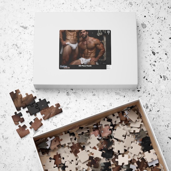 Gay Athletic Jigsaw Hairy Muscular Men Locker Room — 8