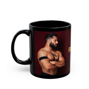 Gay Bear Mug | Muscular Bearded Bear Men | Gift for Him | Boyfriend Gift | Bear Pride Coffee Mug | Sexy Gay Bear Gift Idea image 3