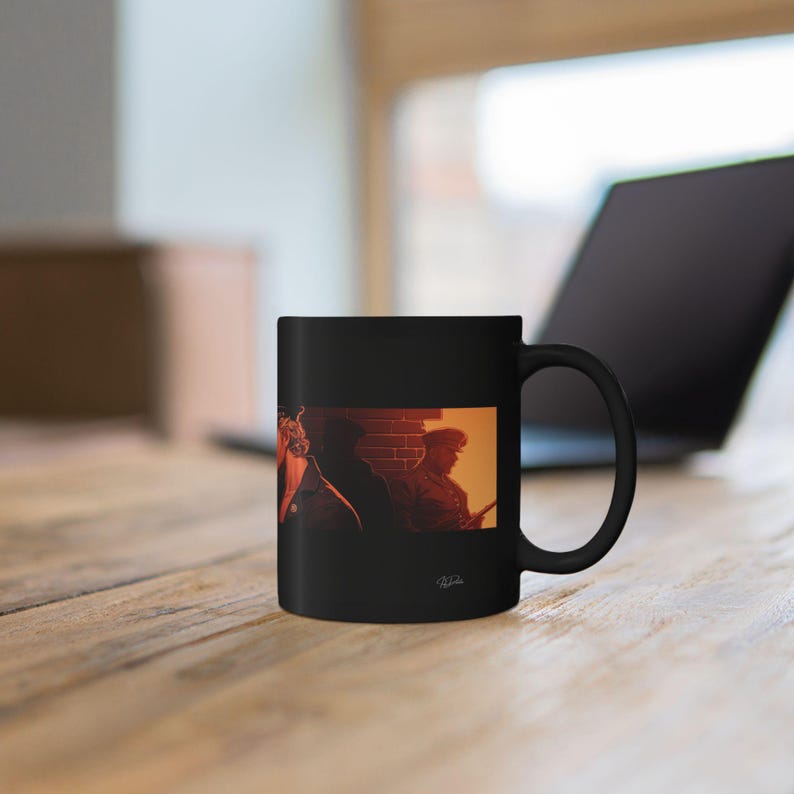 Leather Men Mug | Gay Leather Couple Art | Leather Uniform Gift for Him | Boyfriend Gift | Gay Gift Idea | Masculine Coffee Mug image 8