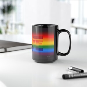 Mug Gay Pride Rainbow Love Figure | Gift for Him | Boyfriend Gift | Rainbow Pride Coffee Mug | Athletic Male Desk Cup | LGBTQ Love Mug image 15