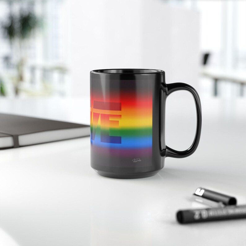 Mug Gay Pride Rainbow Love Figure | Gift for Him | Boyfriend Gift | Rainbow Pride Coffee Mug | Athletic Male Desk Cup | LGBTQ Love Mug image 15