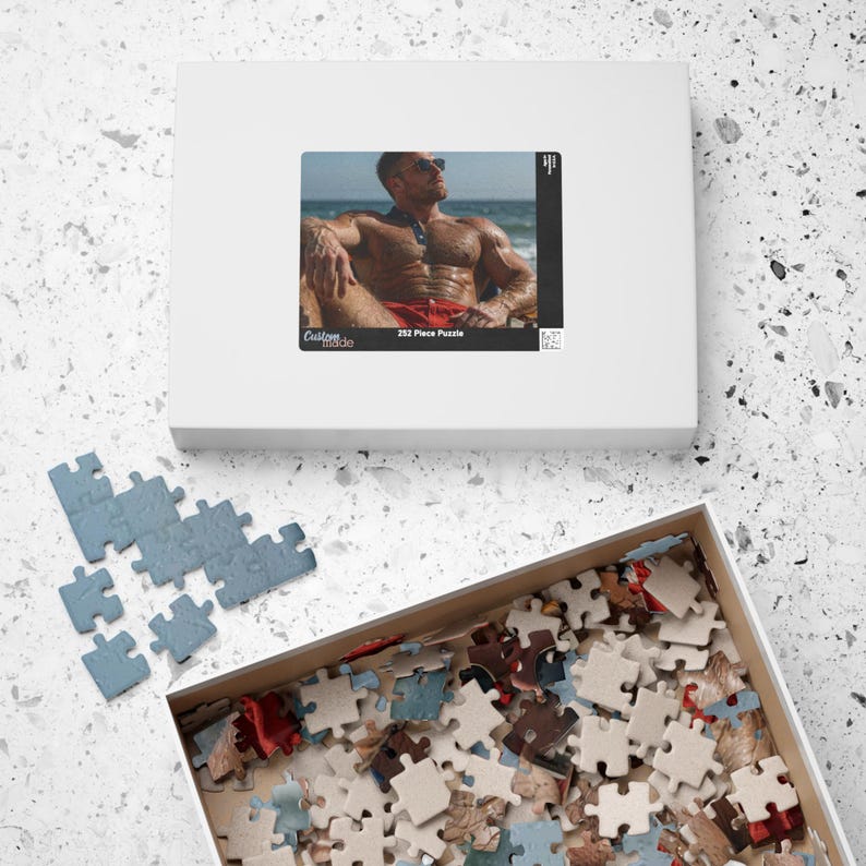 Puzzle | Handsome Muscular Beach Hunk Chest Hair | Jigsaw Puzzle for Adults | Perfect Gift for Couples | 110 or 252 Coins image 8