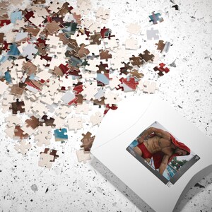 Sexy Muscle Swimmer Puzzle | Wet Athletic Jigsaw Gift | Perfect Gift for Him | 252 Piece Male Physique Art | Poolside Body image 4