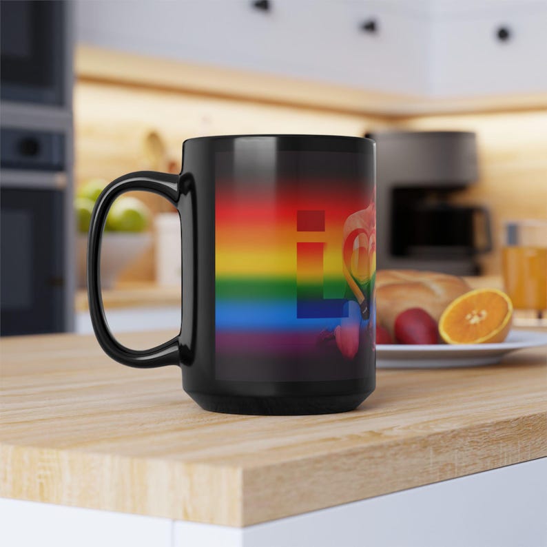 Mug Gay Pride Rainbow Love Figure | Gift for Him | Boyfriend Gift | Rainbow Pride Coffee Mug | Athletic Male Desk Cup | LGBTQ Love Mug image 17