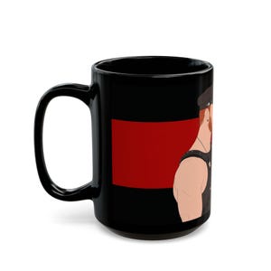 Leather Men Mug | Gay Bears Couple Gift | Bearded Redhead Gift for Him | Boyfriend Gift | Leather Daddy Coffee Mug | Gay Gift Idea image 11
