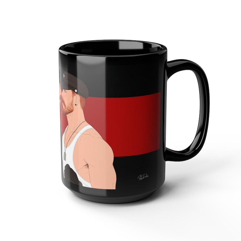 Leather Men Mug | Gay Bears Couple Gift | Bearded Redhead Gift for Him | Boyfriend Gift | Leather Daddy Coffee Mug | Gay Gift Idea image 14