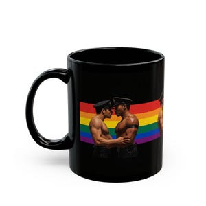 Taza de cuero gay | Regalo para parejas de hombres de cuero | Regalo arcoíris del orgullo | Regalo para novio | Regalo para papi de cuero | Idea de regalo gay imagen 4