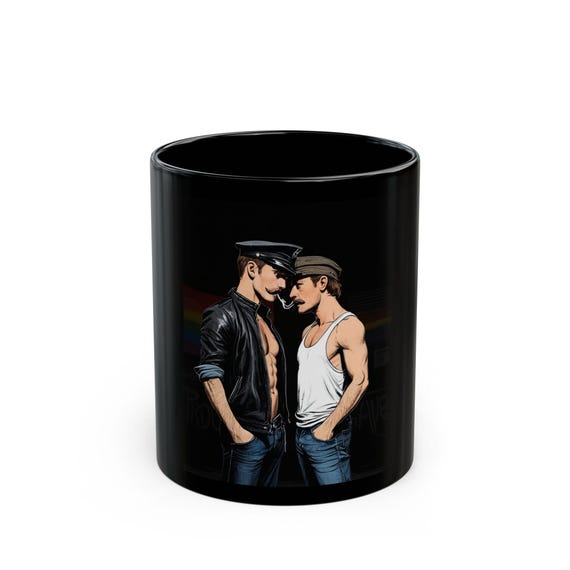 Taza para pareja gay de cuero