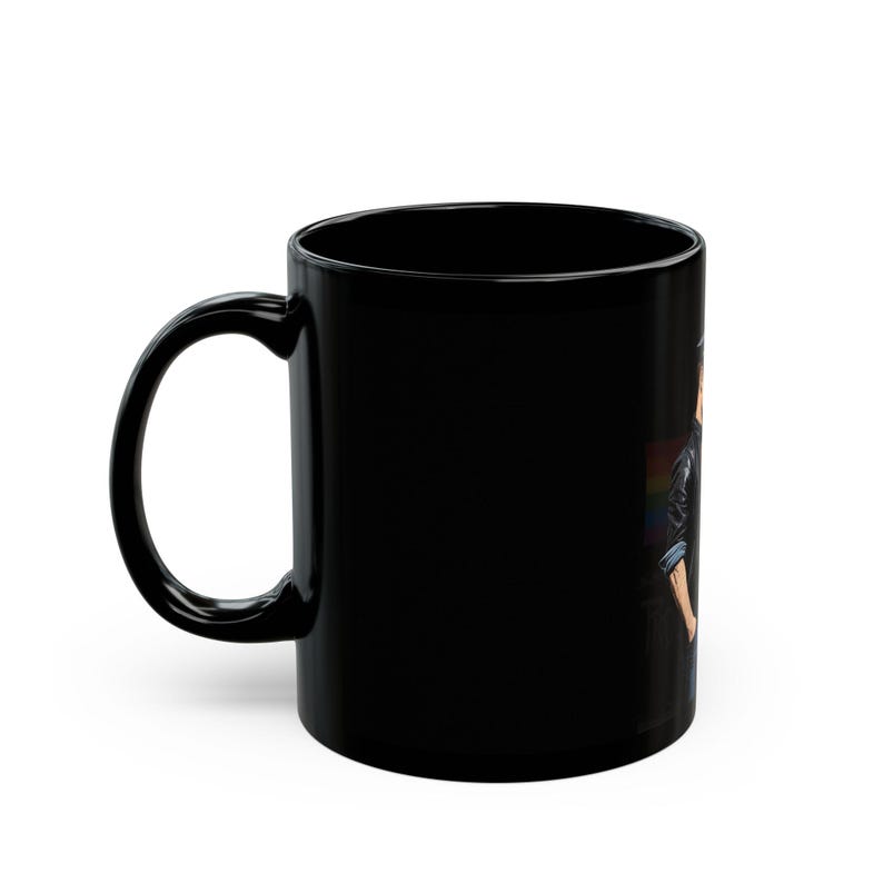 Gay Leather Couple Mug | Pride Men Gift for Him | Boyfriend Gift | Gay Couple Coffee Mug | Leather Cap Men Gift | Romantic Gay Gift image 3