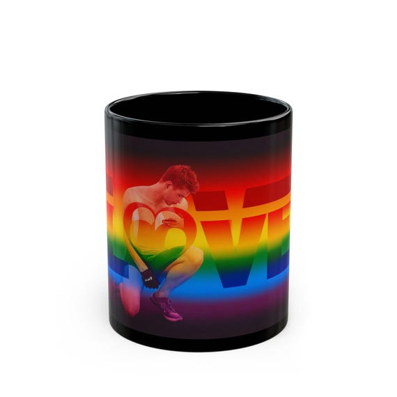Tasse « Gay Pride » avec motif arc-en-ciel et cœur — 2