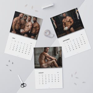 Kalender 2027 för rugbymän | Gay rugbykalender 2027 | Muskulösa manliga idrottare | Väggkalender för omklädningsrummet | Gåva för sportkillar bild 6