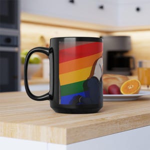 Gay Pride Mug | Muscular Bearded Couple | Rainbow Pride Flag | Gift for Him | Boyfriend Gift | LGBTQ Coffee Mug | Gay Office Mug image 16