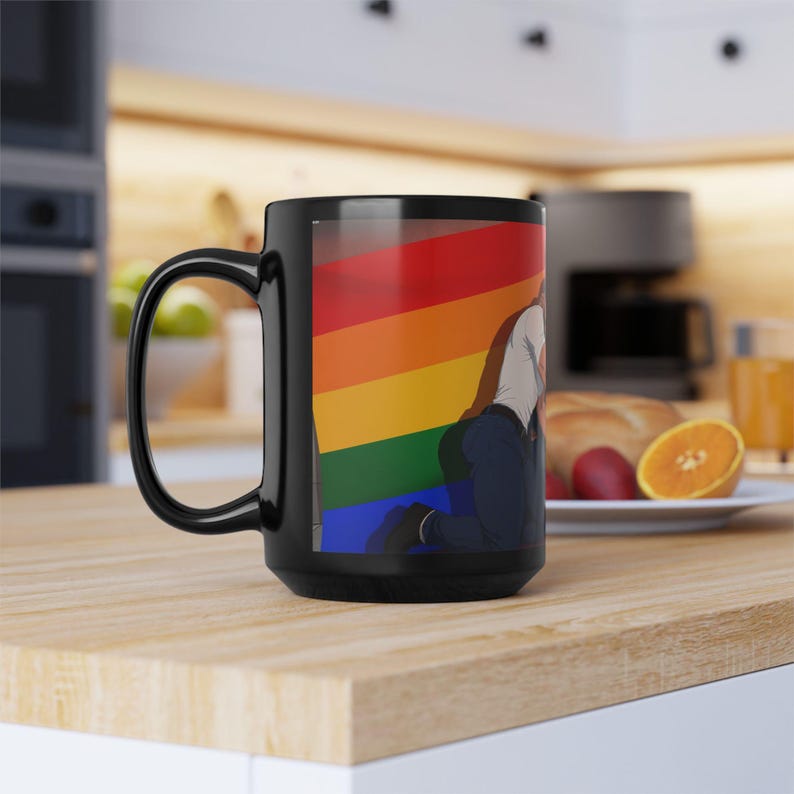 Gay Pride Mug | Muscular Bearded Couple | Rainbow Pride Flag | Gift for Him | Boyfriend Gift | LGBTQ Coffee Mug | Gay Office Mug image 16