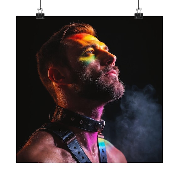 rainbow face portrait print