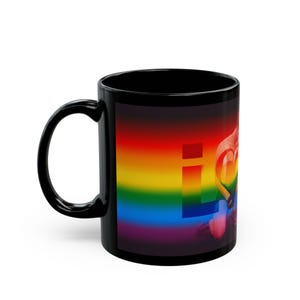 Mug Gay Pride Rainbow Love Figure | Gift for Him | Boyfriend Gift | Rainbow Pride Coffee Mug | Athletic Male Desk Cup | LGBTQ Love Mug image 5