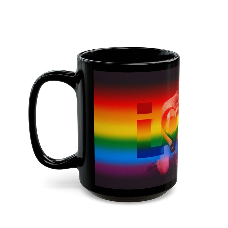 Mug Gay Pride Rainbow Love Figure | Gift for Him | Boyfriend Gift | Rainbow Pride Coffee Mug | Athletic Male Desk Cup | LGBTQ Love Mug image 12