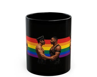 Gay Leather Mug | Leather Men Couple Gift for Him | Pride Rainbow Gift | Boyfriend Gift | Leather Daddy Gift | Gay Gift Idea