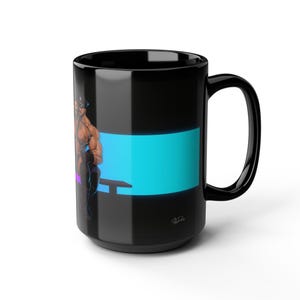 Leather Daddy Mug | Gay Leather Muscle Men | Ceramic Mug Gift | Gift for Him | Boyfriend Gift | Husband Gift | Leather Cop Couple image 14