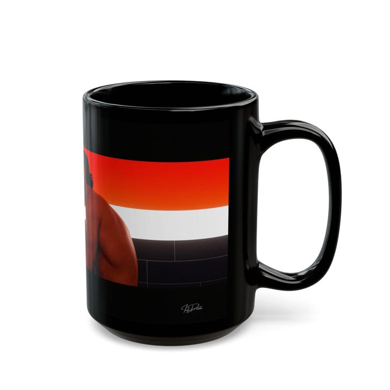 Leather Fetish Mug | Gay Leather Couple | Gift for Him | Boyfriend Gift | Muscle Men Art | Queer Gift Idea | Male Intimacy Mug image 10