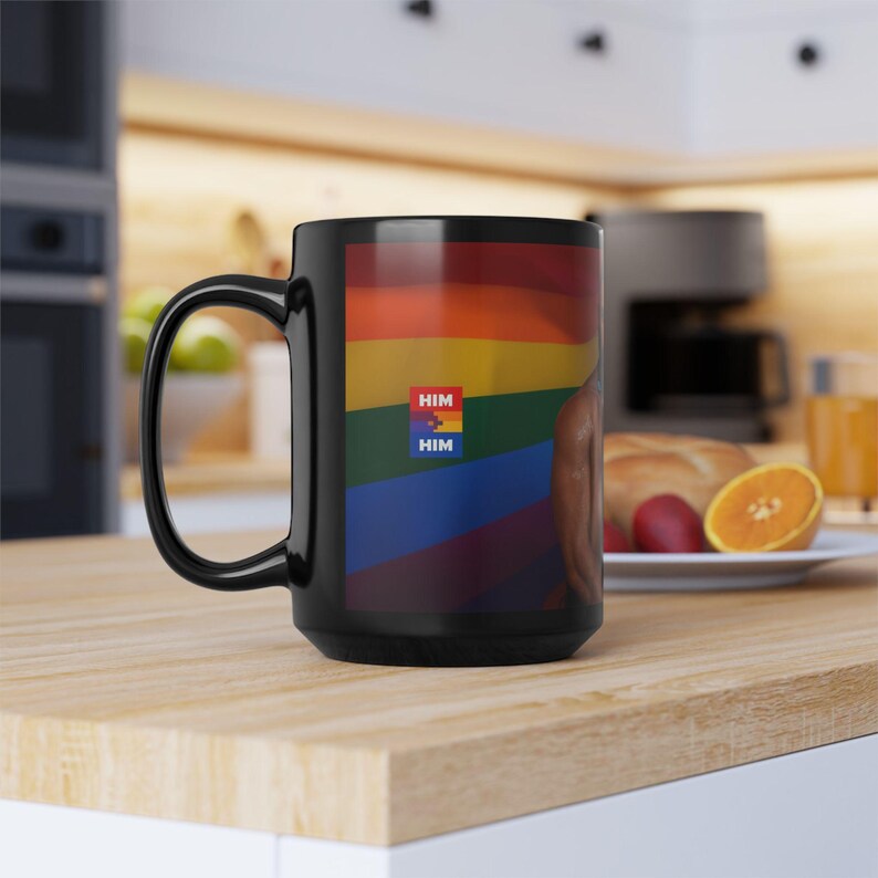 Taza del Orgullo Gay | Pareja de hombres barbudos | Regalo para él | Regalo para novio | Amantes de la bandera arcoíris | Pareja con chaqueta de cuero | Regalo del Orgullo para el esposo imagen 16