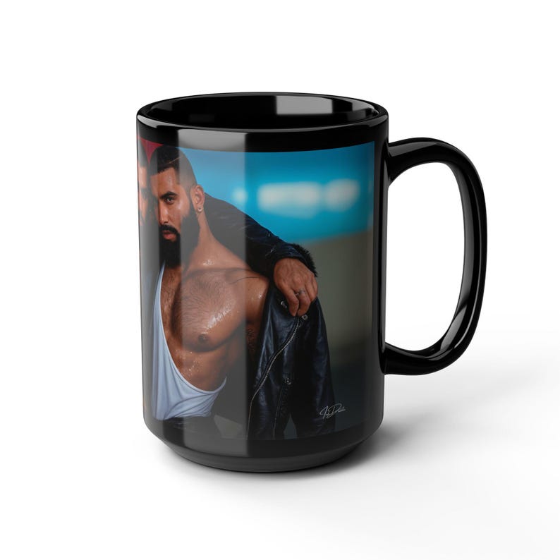 Taza del Orgullo Gay | Pareja de hombres barbudos | Regalo para él | Regalo para novio | Amantes de la bandera arcoíris | Pareja con chaqueta de cuero | Regalo del Orgullo para el esposo imagen 14