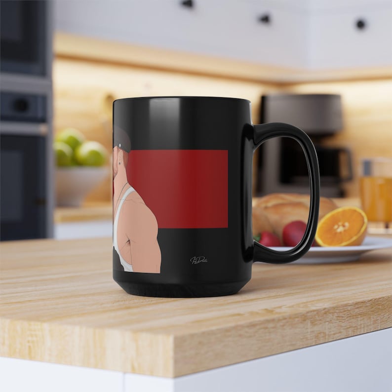Leather Men Mug | Gay Bears Couple Gift | Bearded Redhead Gift for Him | Boyfriend Gift | Leather Daddy Coffee Mug | Gay Gift Idea image 15