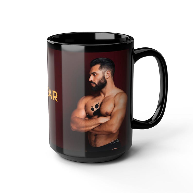 Gay Bear Mug | Muscular Bearded Bear Men | Gift for Him | Boyfriend Gift | Bear Pride Coffee Mug | Sexy Gay Bear Gift Idea image 1