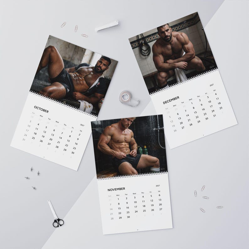 Kalender 2027 för rugbymän | Gay rugbykalender 2027 | Muskulösa manliga idrottare | Väggkalender för omklädningsrummet | Gåva för sportkillar bild 14