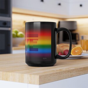Mug Gay Pride Rainbow Love Figure | Gift for Him | Boyfriend Gift | Rainbow Pride Coffee Mug | Athletic Male Desk Cup | LGBTQ Love Mug image 16
