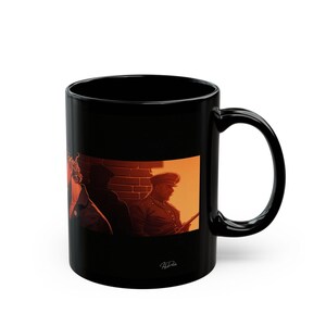 Leather Men Mug | Gay Leather Couple Art | Leather Uniform Gift for Him | Boyfriend Gift | Gay Gift Idea | Masculine Coffee Mug image 2