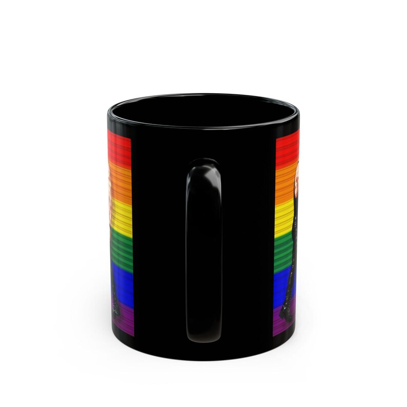 Gay Leather Men Mug | Leather Pride Gift for Him | Boyfriend Gift | Rainbow Couple Mug | Gift for Him | Masculine Desk Mug image 5