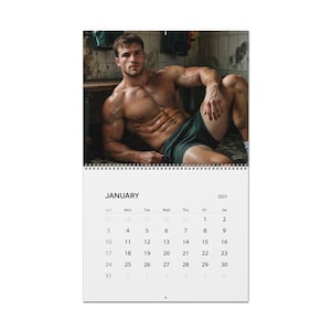 Kalender 2027 för rugbymän | Gay rugbykalender 2027 | Muskulösa manliga idrottare | Väggkalender för omklädningsrummet | Gåva för sportkillar bild 8